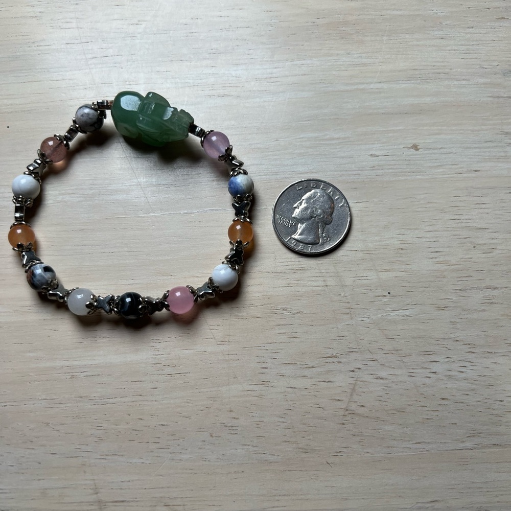 #47 Crystal Bead Elephant and Elegant Multicolor Beaded Bracelet